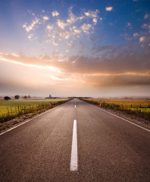 Fototapeta Rural Road In Serbia