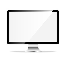 Computer display isolated on white.