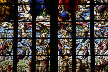 Angels of the Apocalypse in stained glass