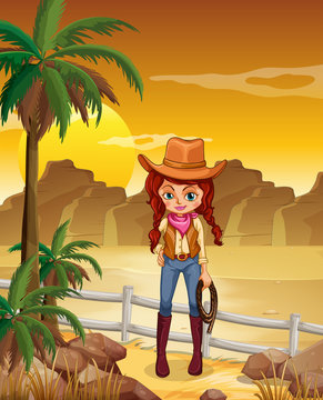 A cowgirl at the dessert