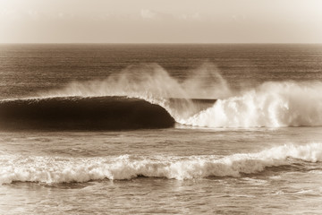Wave Sepia Contrasts Crashing Water