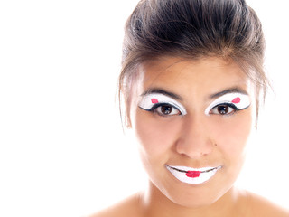 girl with japanese flag face painting