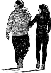 young pair on a walk
