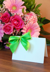 Karte mit Blumenstrauß