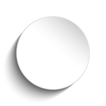 White Circle Button on White Background