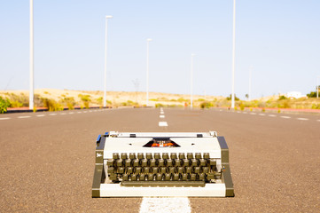 On the Road Writing Concept