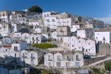 Apulien, Monte Sant' Angelo, Quartiere Junno, Reihenhäuser