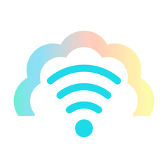 wi-fi icon in colored cloud