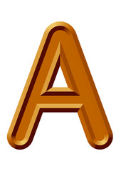 Kahve renkli oyuntulu a harfi