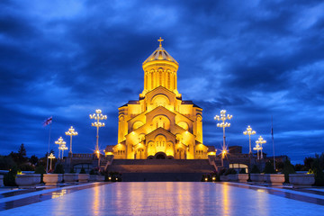 Holy Trinity Cathedral in Tbilisi - obrazy, fototapety, plakaty