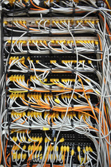 Network  cables neatly channelled into their specified ports