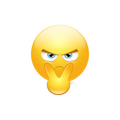 Emoticon pointing to his eyes