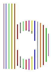 renkli çizgilerden oluşan b harfi