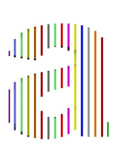 renkli çizgili a harfi