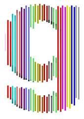 renkli çubuklardan oluşan g harfi
