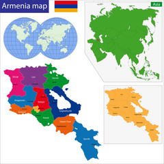 Armenia map - obrazy, fototapety, plakaty