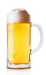 Light glass of fresh beer