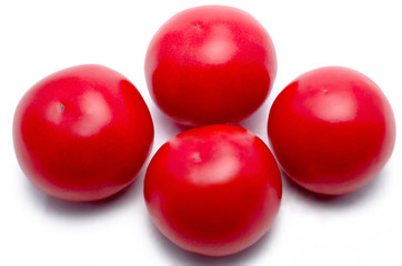 four tomatoes of the isolated