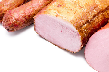 baked meat and sausage