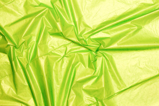 A green plastic bag texture, background