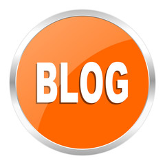 blog orange glossy icon