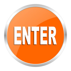 enter orange glossy icon