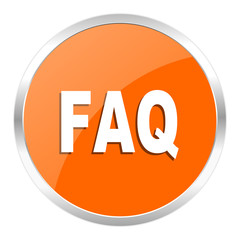 faq orange glossy icon