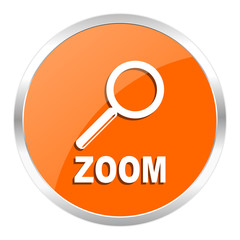 zoom orange glossy icon