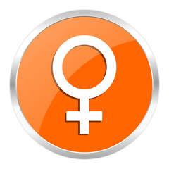 Fototapeta premium female orange glossy icon