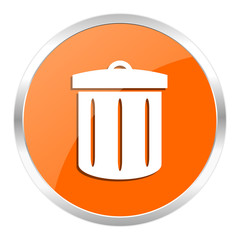 recycle orange glossy icon