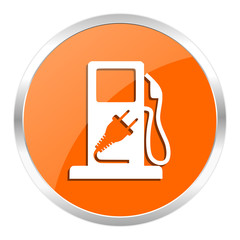 fuel orange glossy icon