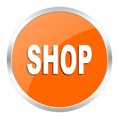 shop orange glossy icon