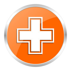 pharmacy orange glossy icon