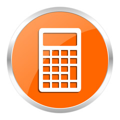 calculator orange glossy icon