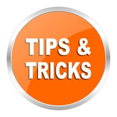 tips tricks orange glossy icon