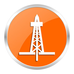 drilling orange glossy icon