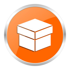 box orange glossy icon