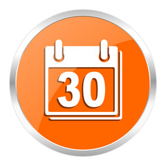 calendar orange glossy icon