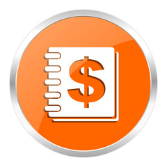 money orange glossy icon