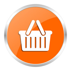 cart orange glossy icon