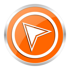 navigation orange glossy icon