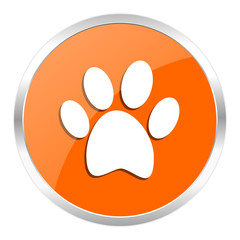 foot orange glossy icon