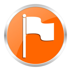 flag orange glossy icon