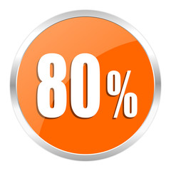 80 percent orange glossy icon