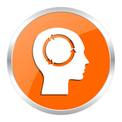head orange glossy icon