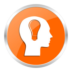 head orange glossy icon