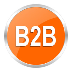 b2b orange glossy icon