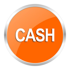cash orange glossy icon