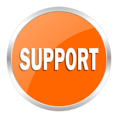 support orange glossy icon