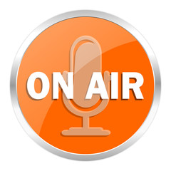 on air orange glossy icon